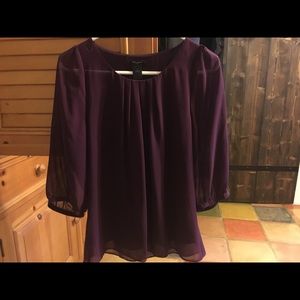 Purple three quarters sleeve top